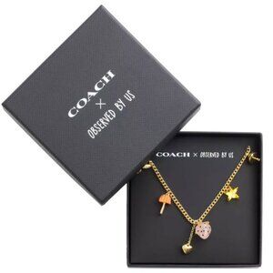 coach x observed by us strawberry heart charm necklace
